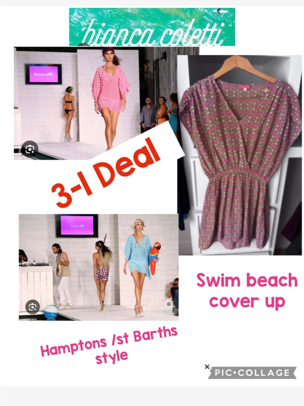3-1 Bianca Coletti swim cover ups or evening dresses Blue Printed Silk Top